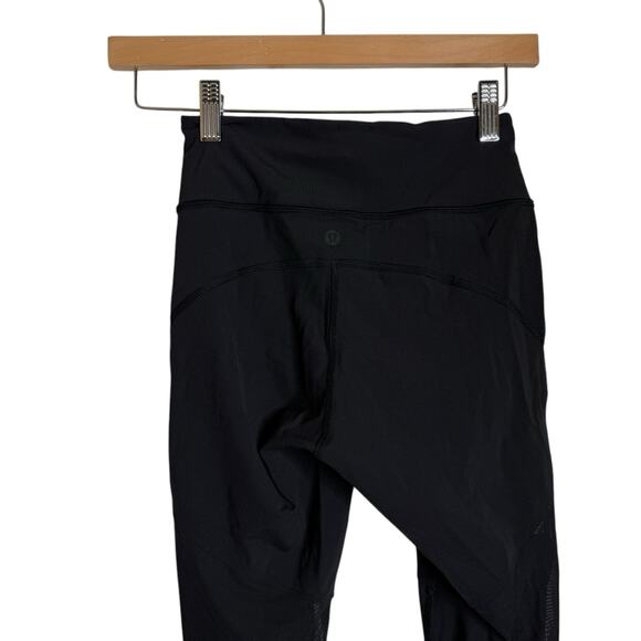 Lululemon The Lab Black Mesh Back‎ Detail Leggings Pants Women’s Size 4 - Picture 5 of 9